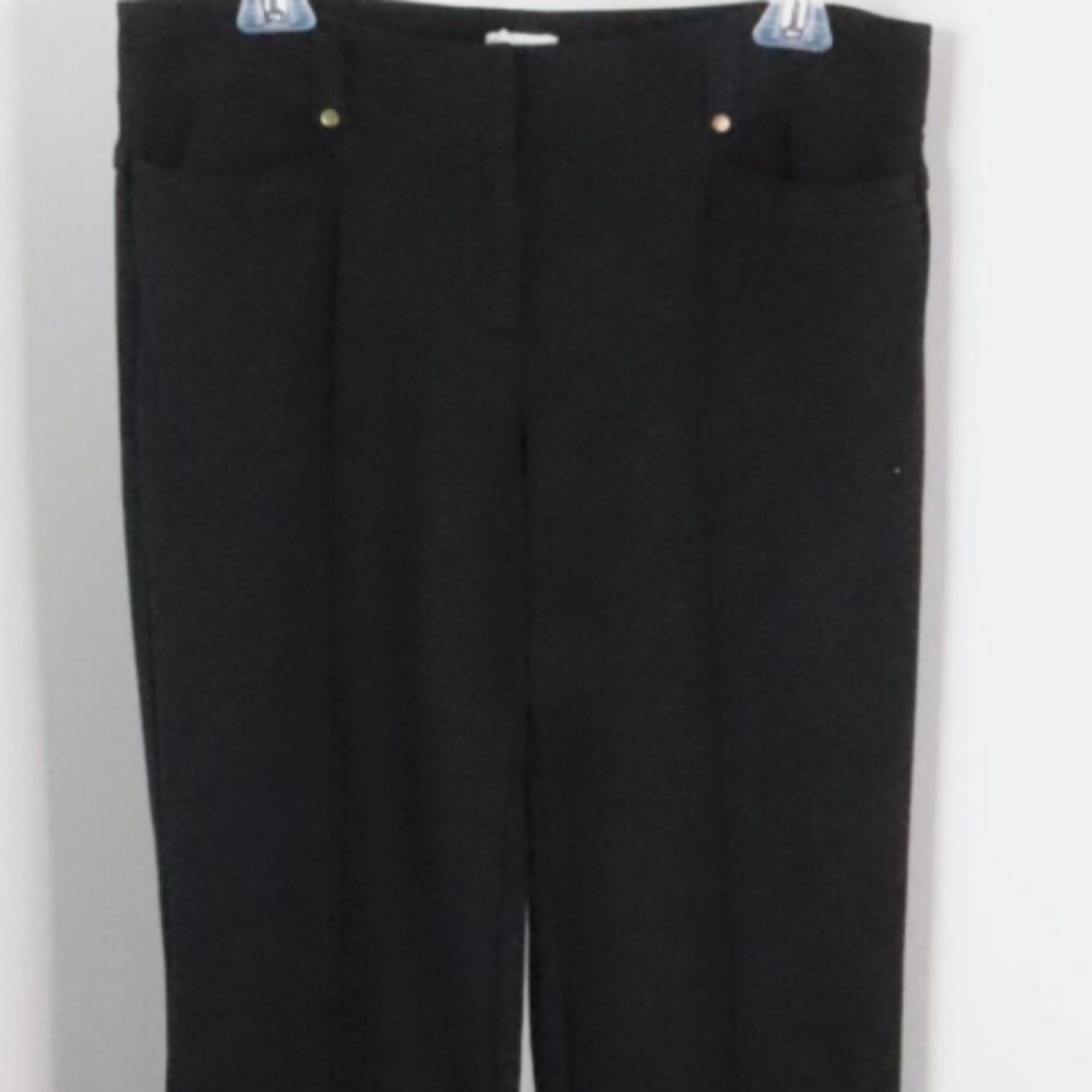 Cache Solid Black Stretch Bootcut Trouser Pants